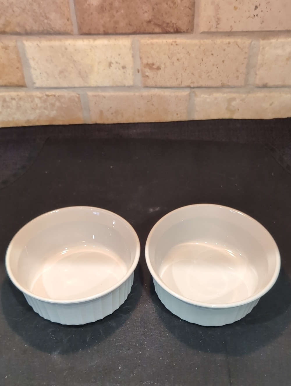 (2) Vintage 18 oz Corning Ware F-16-B French White Casserole Side Dishes Bowls